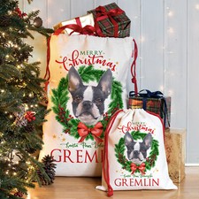 Boston Terrier Christmas Sack
