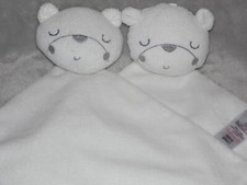 Asda bear comforter soft toy TWO George white teddy blankie