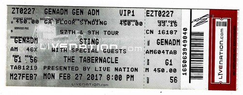 Sting joe sumner - joe, 2/27/17