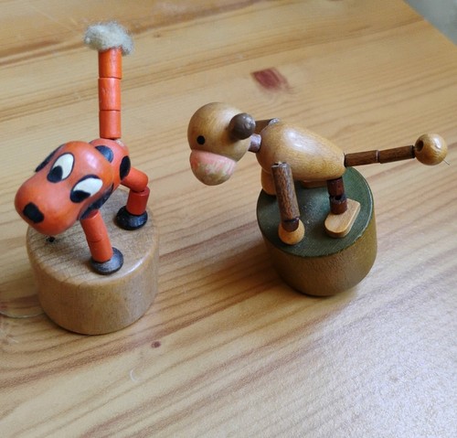 Vintage wooden push puppets - vintage,