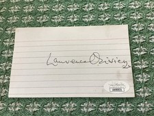 Laurence Olivier Autographed Signed Cut Beautiful Full Name JSA AW80031