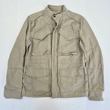 FAT FACE Jacket Large Sandstone Men's 100% Cotton Casual Military Style