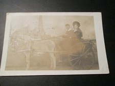 Postcard of children in a donkey pulled cart/carriage (1907 posted Huddersfield)