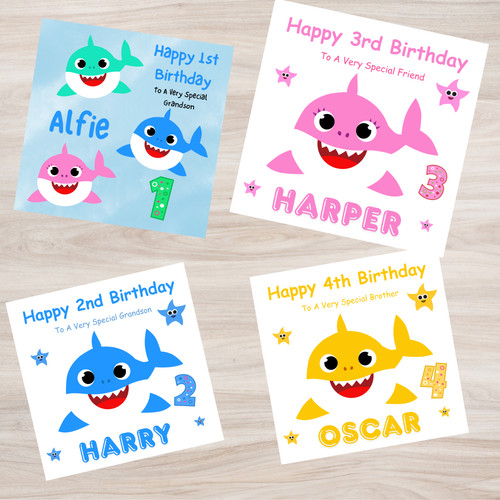 Personalised shark birthday - shark,