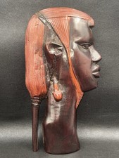 Vintage Stunning Hand Carved Masai African Mask Bust