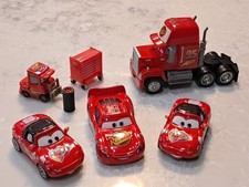 Disney Pixar Cars 95 Rust-Eze Race Crew Mack Truck McQueen & Twins Fork Lift