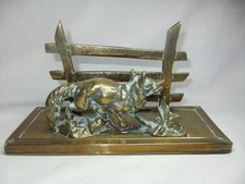 Vintage Brass Fox & Gate Fence