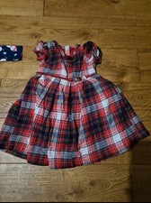 Red Tartan Christmas Party Dress Outfit 12-18 Months