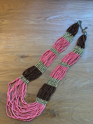 Multi strand glass beaded - multi,