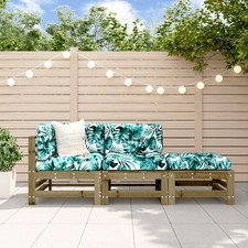 Garden lounge set 3pc solid