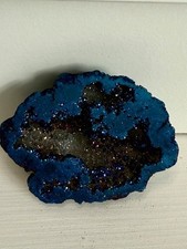 Sapphire aura quartz - sapphire, half