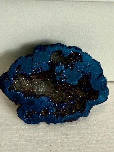 Sapphire aura quartz - quartz, half