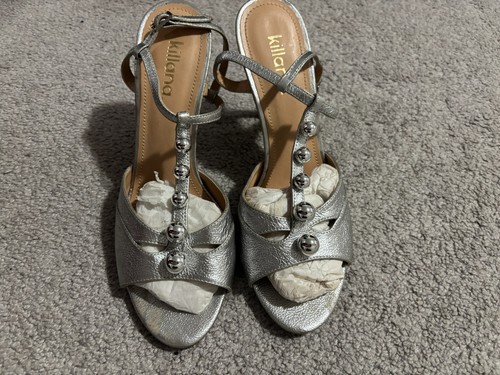 Silver metallic strap heely - silver,