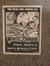 White Zombie Gig Poster Black And White