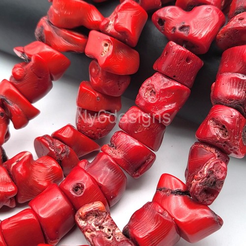 Large red coral nugget loose - red,