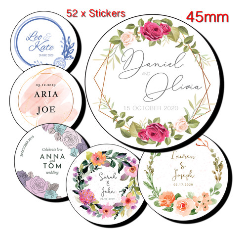 Personalised stickers wedding - stickers,