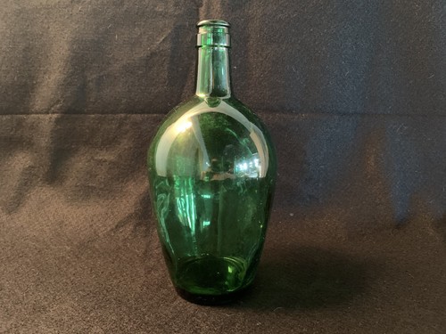 Vintage green glass demijohn - vintage,