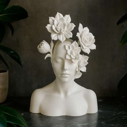Flower head sculpture ornament - flower,