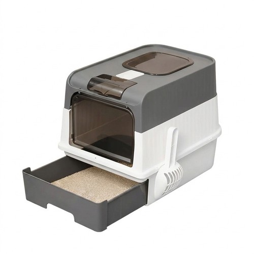 Extra large hooded cat litter - cat,