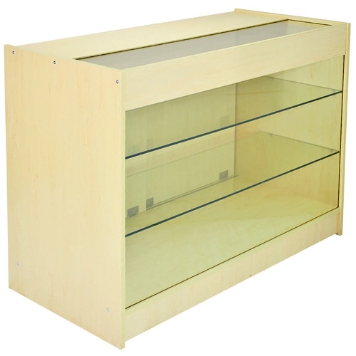 Lockable maple glass shelf - glass,