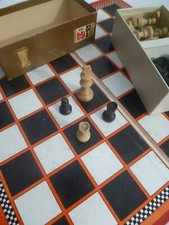 Wooden Chess Pieces + Board - Complete Pieces are Boxed - Made by Jumbo