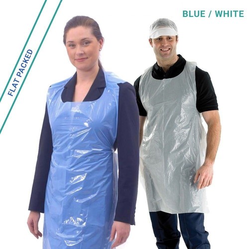 Disposable plastic aprons - aprons, blue