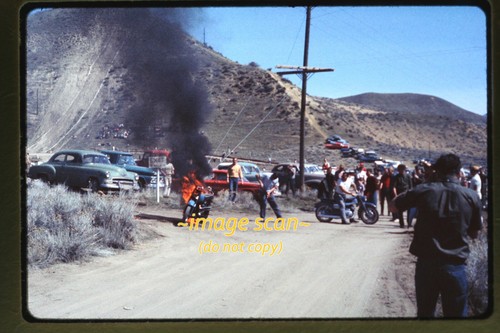 Motorcycle fire hill - on, at