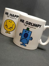 Mr Men Chorion MR. HAPPY & MR. GRUMPY coffee tea mug cup Roger Hargreaves 2011