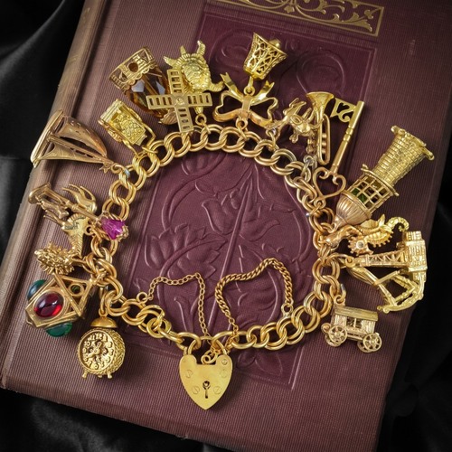 Vintage charm bracelet with - vintage,