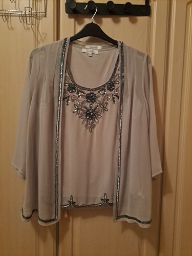 Nightingales taupe grey beaded - taupe/grey,