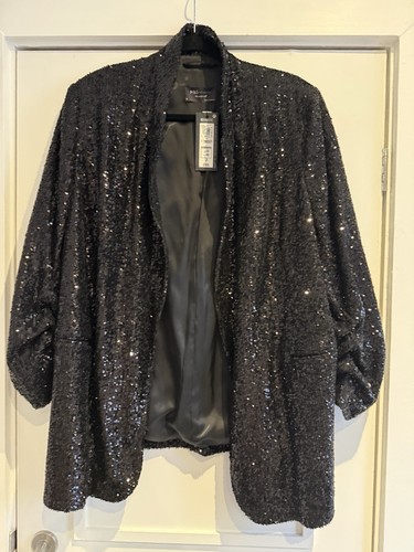 Black sequin blazer size - m&s,