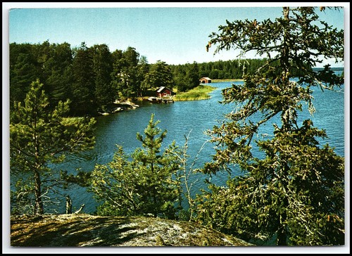 Vintage finland lakeside - vintage,