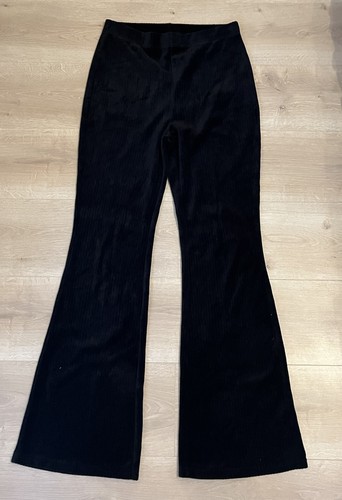 Velvet flares black - black, ribbed