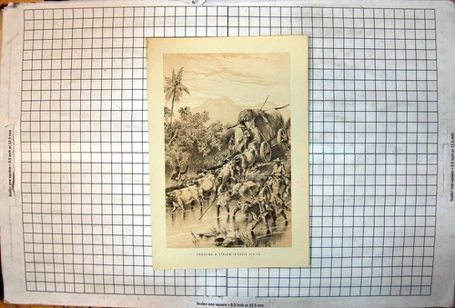 Antique print crossing - print,