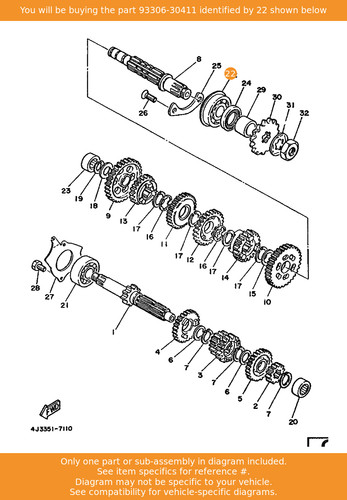 Yamaha bearing - bearing, (b6304)