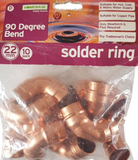 10x 22mm 90 DEGREE BEND Equal Elbow SOLDER RING Copper Pipe Fitting