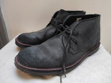 Mens UK 11 waxed black Leather Boots & Braces low top boots casual Vega