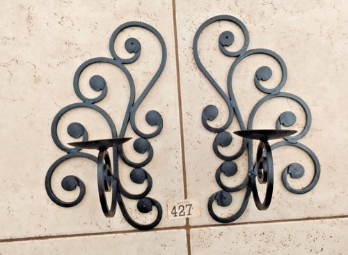 Vintage wall sconce wrought - wall,