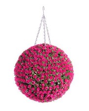 38cm Pink Rose Hanging Topiary