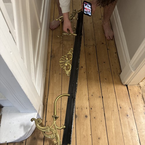 Brass fire fender antique - fender,