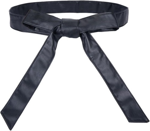 179cm 4cm leather obi - 4cm,