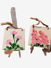 Vtg Pottery Wall Tiles Carol
