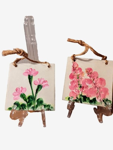 Vtg pottery wall tiles - tiles, carol