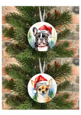Glossy MDF Christmas tree ornament personalised  breed & dog name DOG LOVER