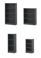 Dark Grey Cube 3 4 Tier Wooden Bookcase Shelf Shelving Display Storage Wood
