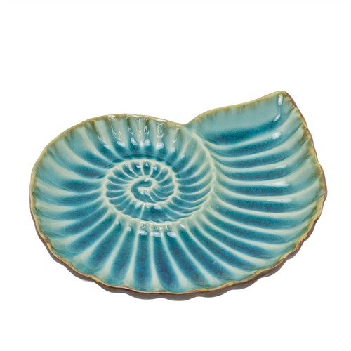 Ceramic ammonite trinket dish - ceramic,