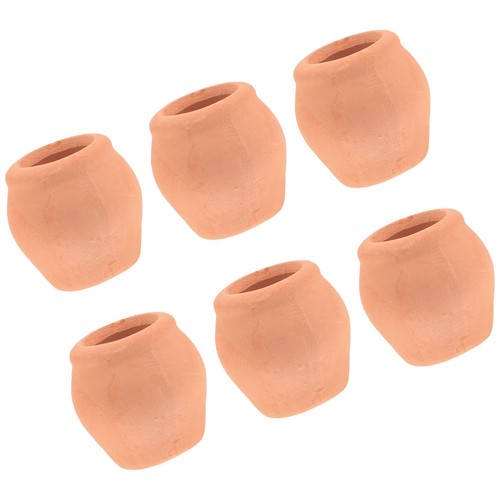 6pcs mini brown ceramic clay - 6pcs,