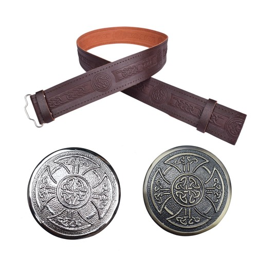 Men brown celtic embossed - men's,