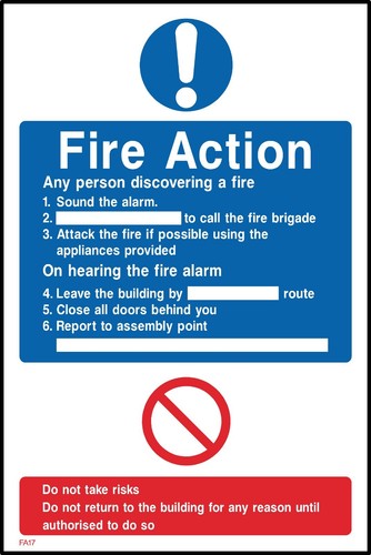 Fire action sound the - the, alarm