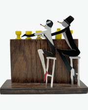 Sudre Art Deco Cocktail Garnish Hors D'oeuvres Set Unsigned Couple at Bar